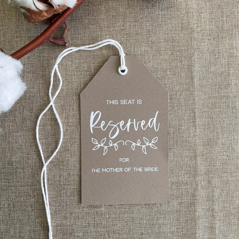 Rustic Charm Reserved Seating Tag