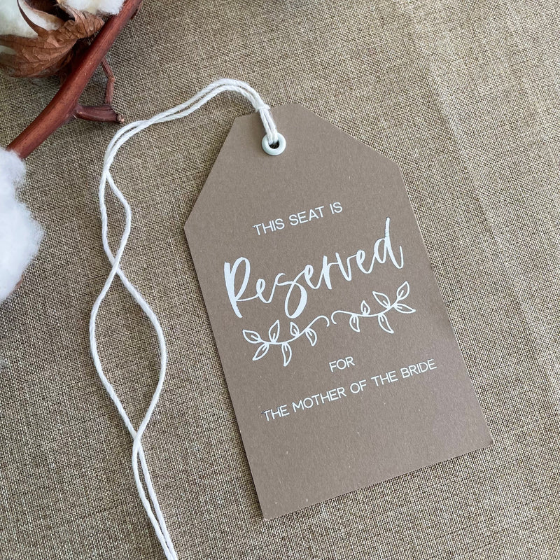 Rustic Charm Reserved Seating Tag