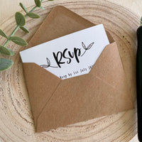 Tear Off Floral RSVP card