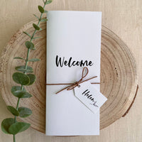 Personalised Fold out Welcome Menu