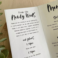 Personalised Fold out Welcome Menu