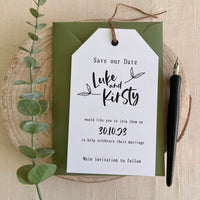 Floral Save the Date Tag