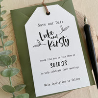 Floral Save the Date Tag