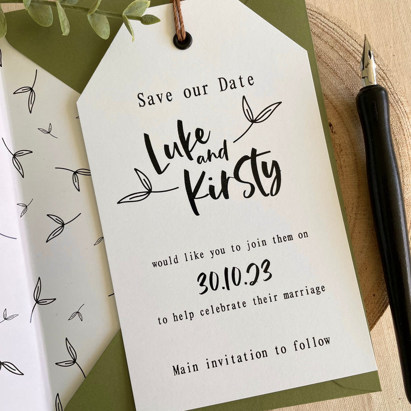 Floral Save the Date Tag