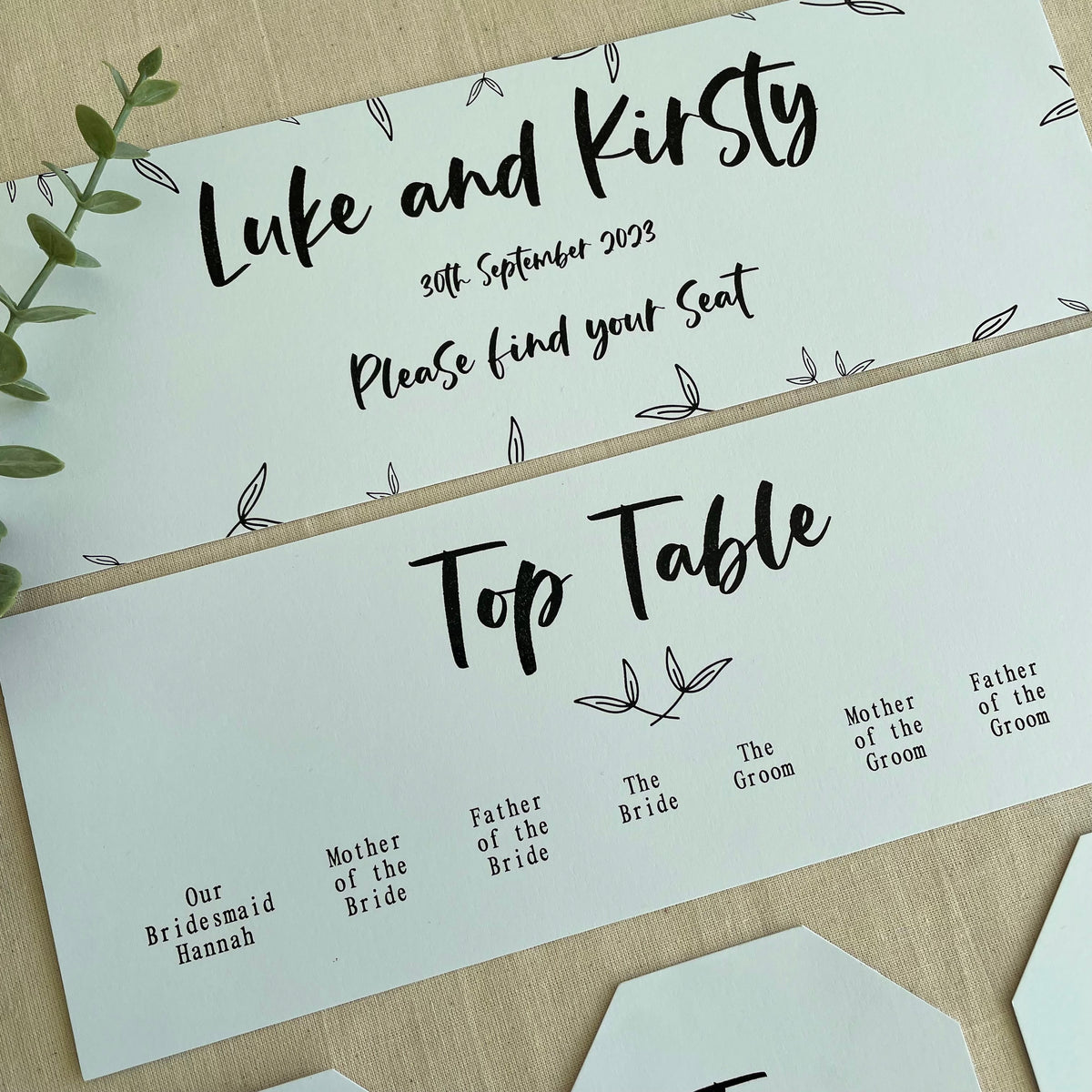 Floral Table Plan Tags | Headers