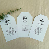 Floral Table Plan Tags | Headers