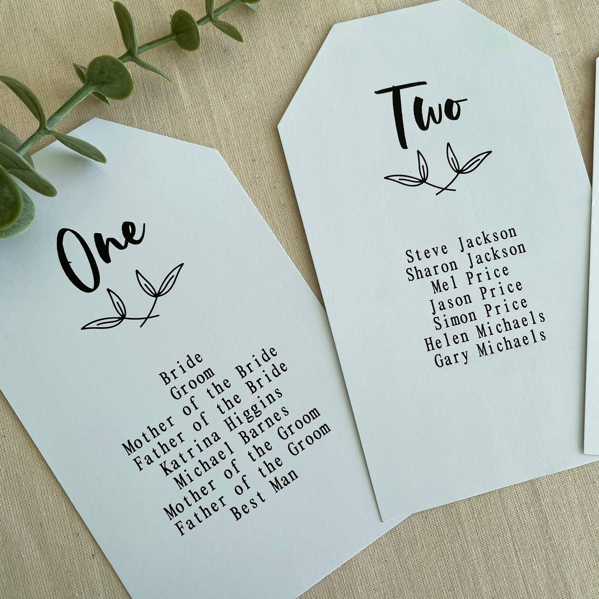 Floral Table Plan Tags | Headers