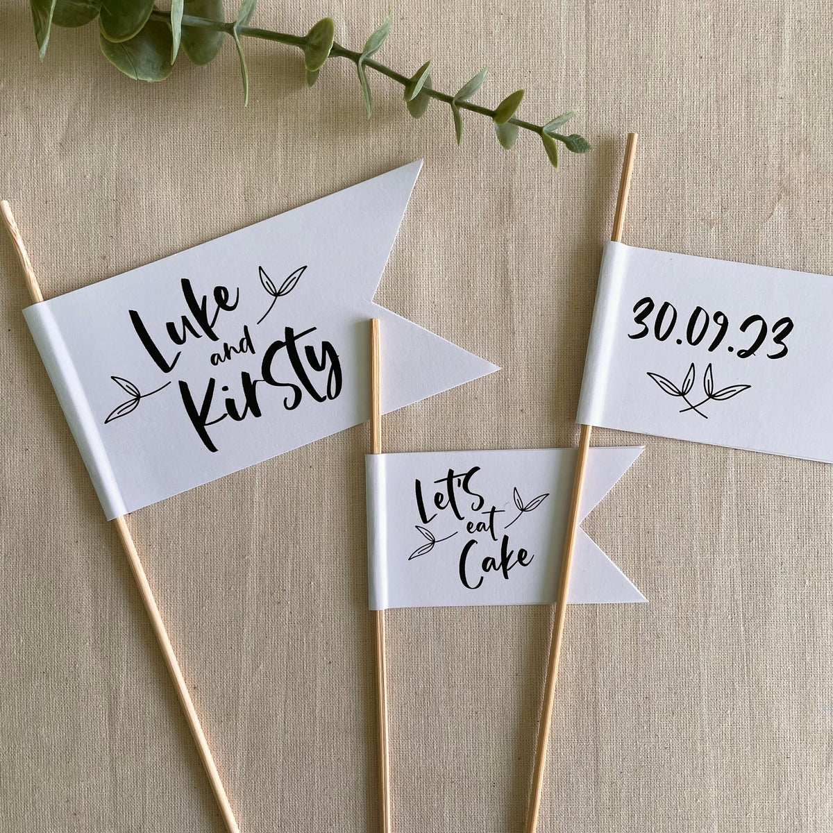 Personalised Floral Cake Toppers