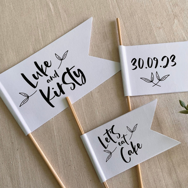 Personalised Floral Cake Toppers