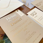Wedding Invitation Set with Vellum Wrap & Wax Seal