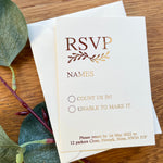 Gold Wedding RSVP card