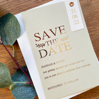 Save the Date card with date tag