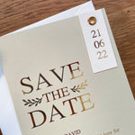 Save the Date card with date tag