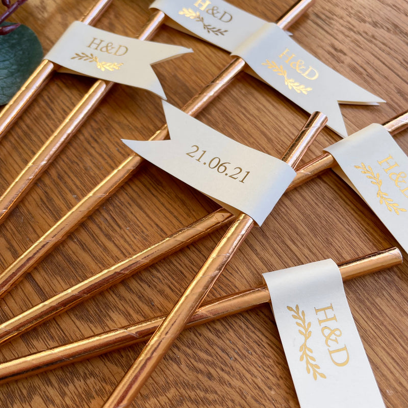 Wedding Initials Drink Straws