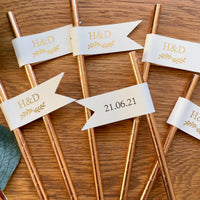 Wedding Initials Drink Straws