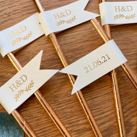 Wedding Initials Drink Straws