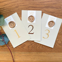 Gold Wax Seal Table Numbers