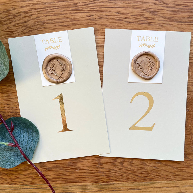 Gold Wax Seal Table Numbers