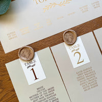 Table Plan Cards | Headers with Wax Seals