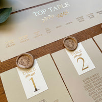 Table Plan Cards | Headers with Wax Seals