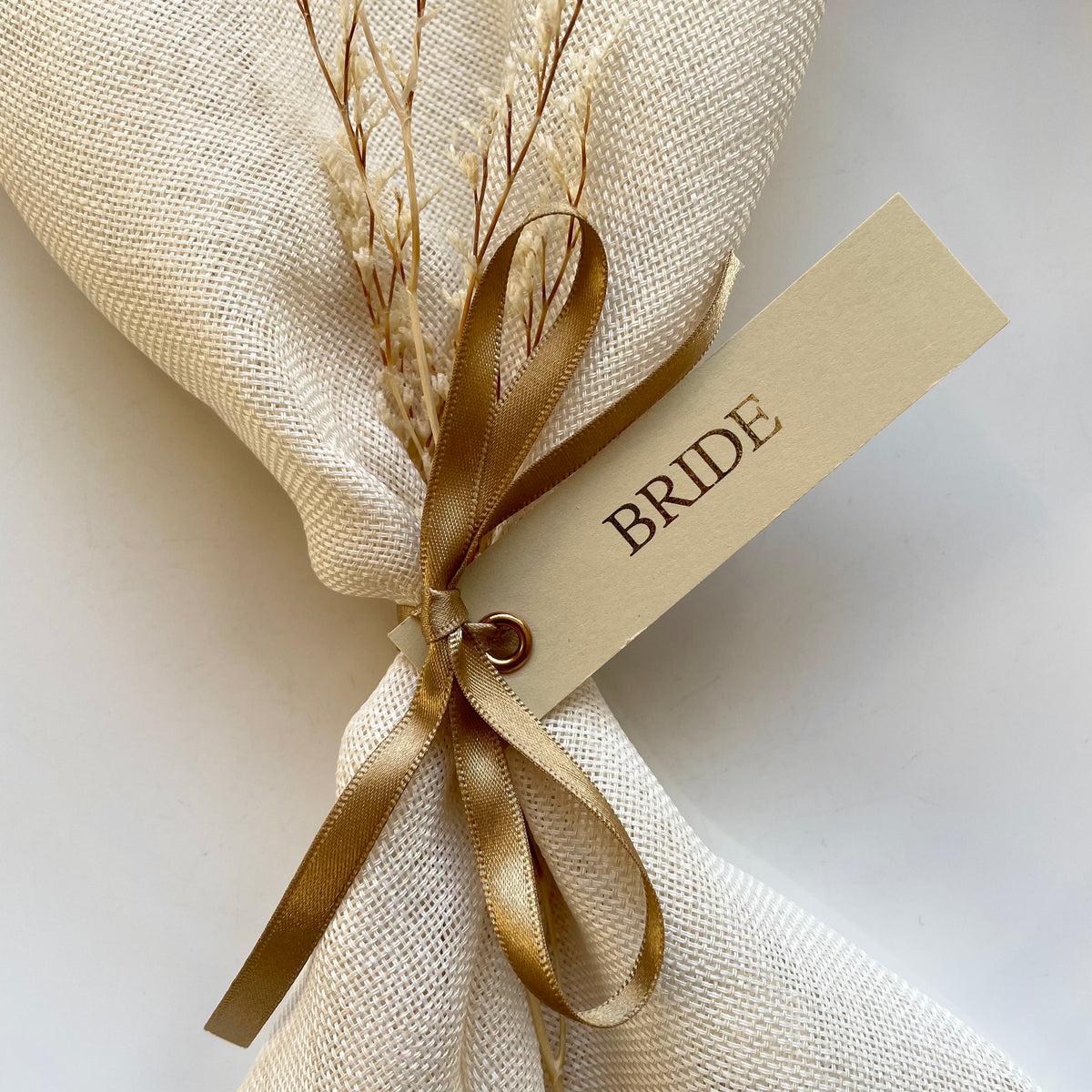 Name Tag with eyelet & ribbon