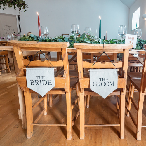 Fabric Wedding Chair Signs