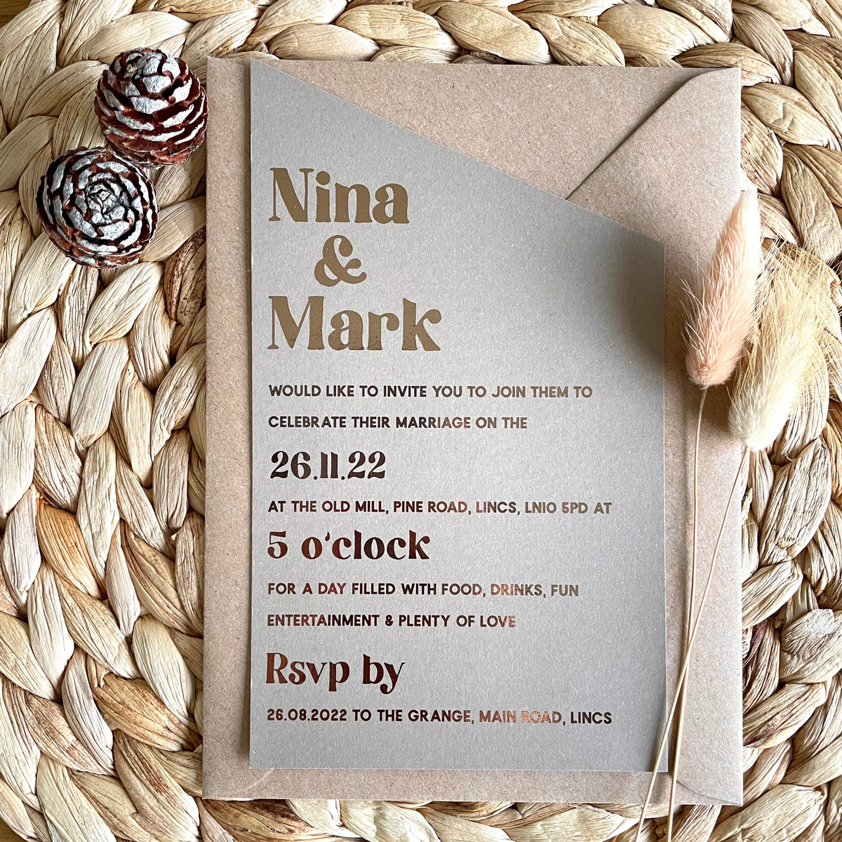 rustic boho invitation