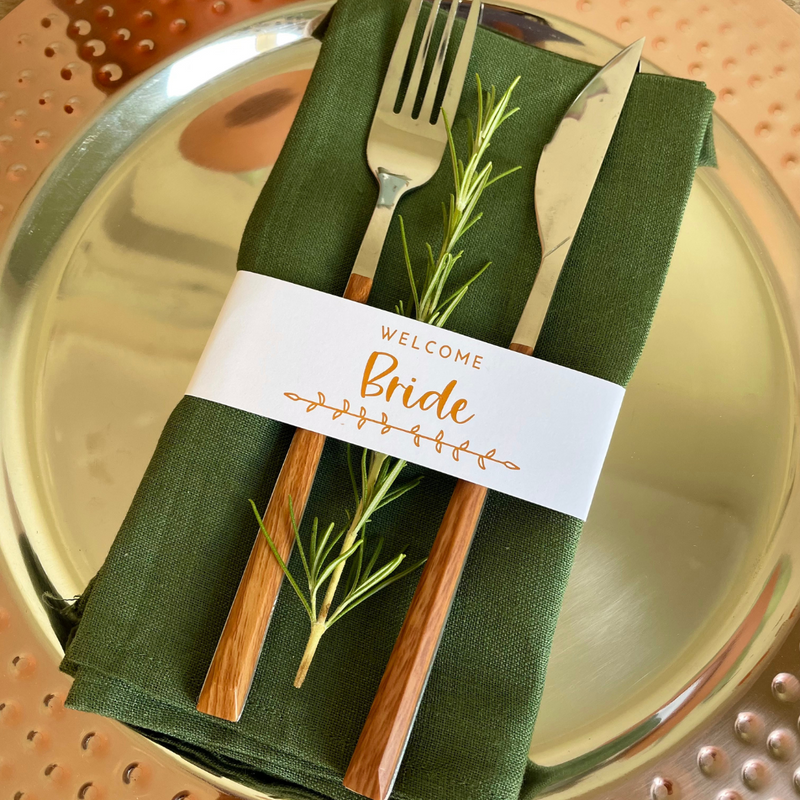 Copper Napkin Name Wraps