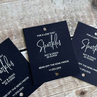 Black and White Sparkler Favour Tags