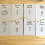 seating chart cards