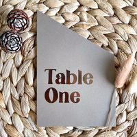 wedding table number